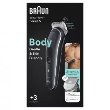 Braun BodyGroomer Body groomer 5 BG5340, mit SkinShield-Technologie und 2 Aufsätzen