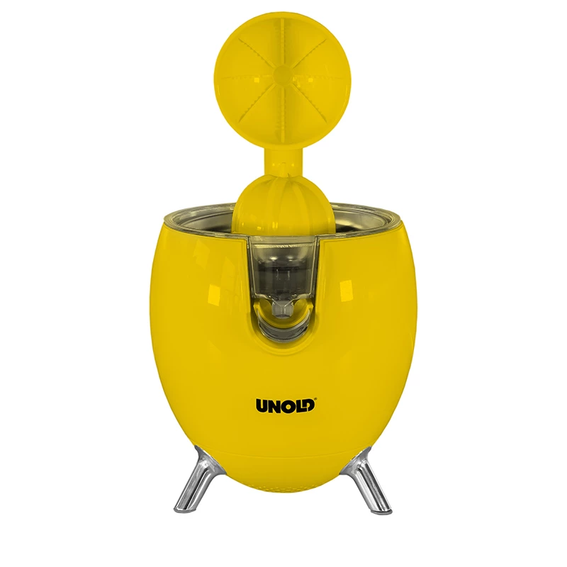 Unold 78132 Power Juicy elektrische Zitruspresse, 300 W, Tropfstopp, Start-/Stopp-Automatik, Gelb/Edelstahl