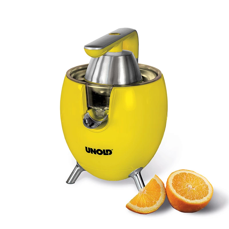 Unold 78132 Power Juicy elektrische Zitruspresse, 300 W, Tropfstopp, Start-/Stopp-Automatik, Gelb/Edelstahl