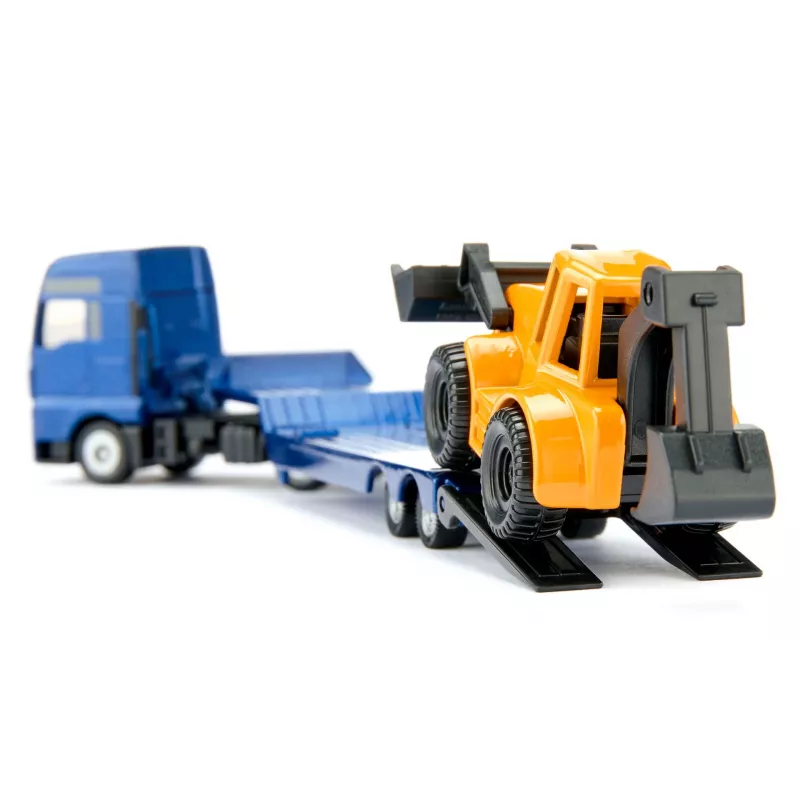 Siku MAN Lkw mit Baggerlader, Lkw-/Anhängermodell, 1:87, MAN, Junge/Mädchen, Metall, Kunststoff, Blau, Gelb