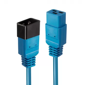 Lindy 2m IEC C19 auf C20 Verlängerungskabel, Blau, 2 m, C19-Kupplung, C20-Stecker, 250 V, 16 A