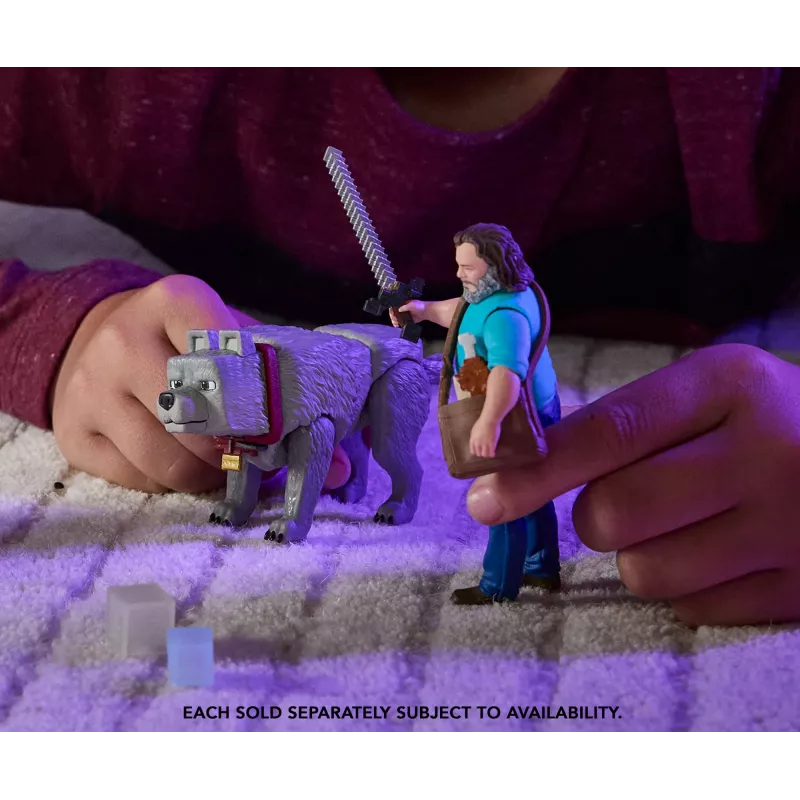 Actionfigur MATTEL Minecraft Steve mit Zubehör, 4 Zoll (6+), Kunststoff, mehrfarbig