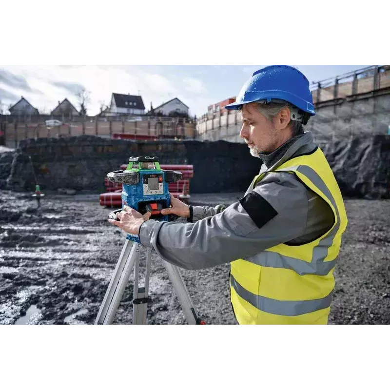 Bosch GRL 650 CHVG Professional Akku-Rotationslaser, 70 m, grüner Laser, 18 V, mit Akku ProCORE18V 4,0 Ah, Halterung und Koffer, blau