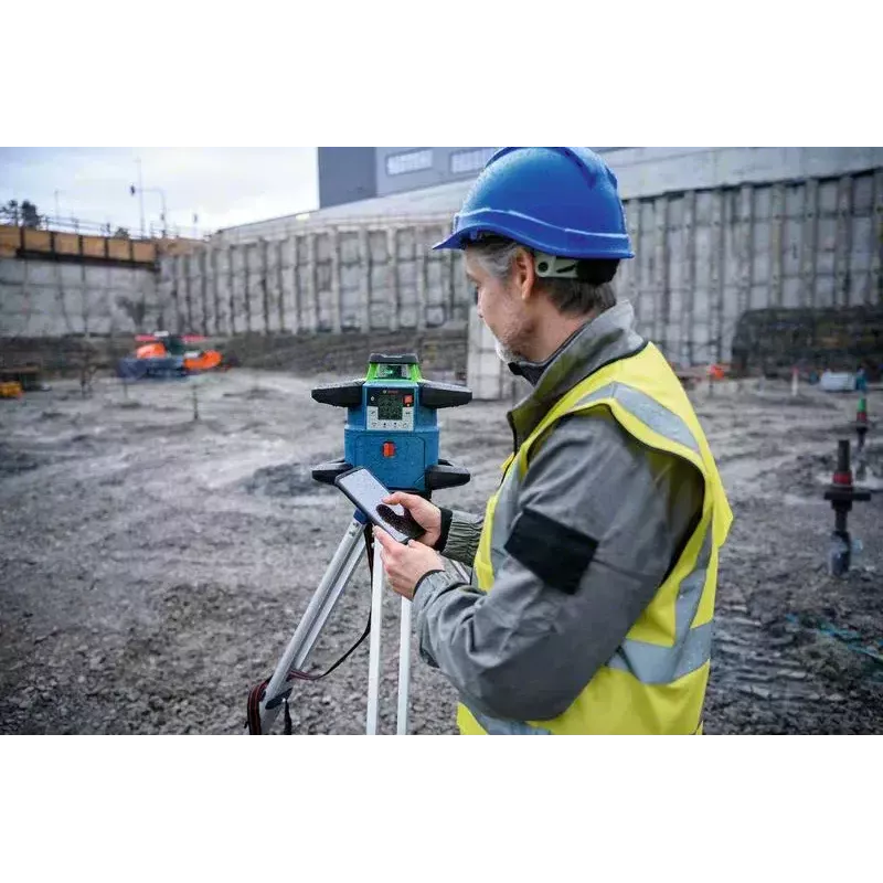 Bosch GRL 650 CHVG Professional Akku-Rotationslaser, 70 m, grüner Laser, 18 V, mit Akku ProCORE18V 4,0 Ah, Halterung und Koffer, blau