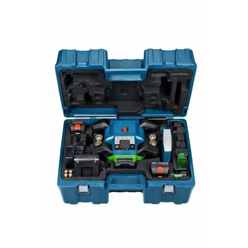Bosch GRL 650 CHVG Professional Akku-Rotationslaser, 70 m, grüner Laser, 18 V, mit Akku ProCORE18V 4,0 Ah, Halterung und Koffer, blau