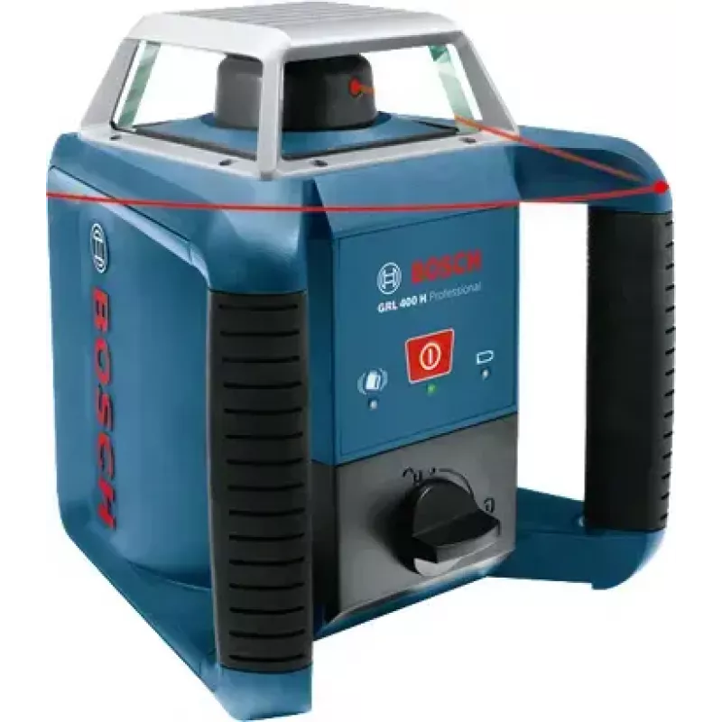 Bosch GRL 400 H Professional Rotationslaser-Set, 400 m Reichweite (mit Empfänger), roter Laser, mit Empfänger LR 1, Stativ BT 152 und Koffer, blau