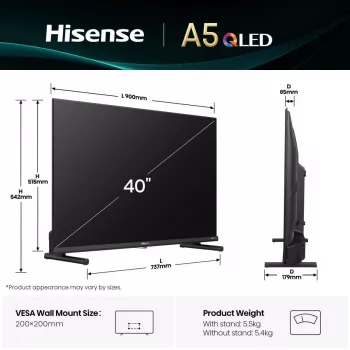 Hisense 40A5Q 101,6 cm (40 Zoll) Full HD Smart TV Wi-Fi Schwarz