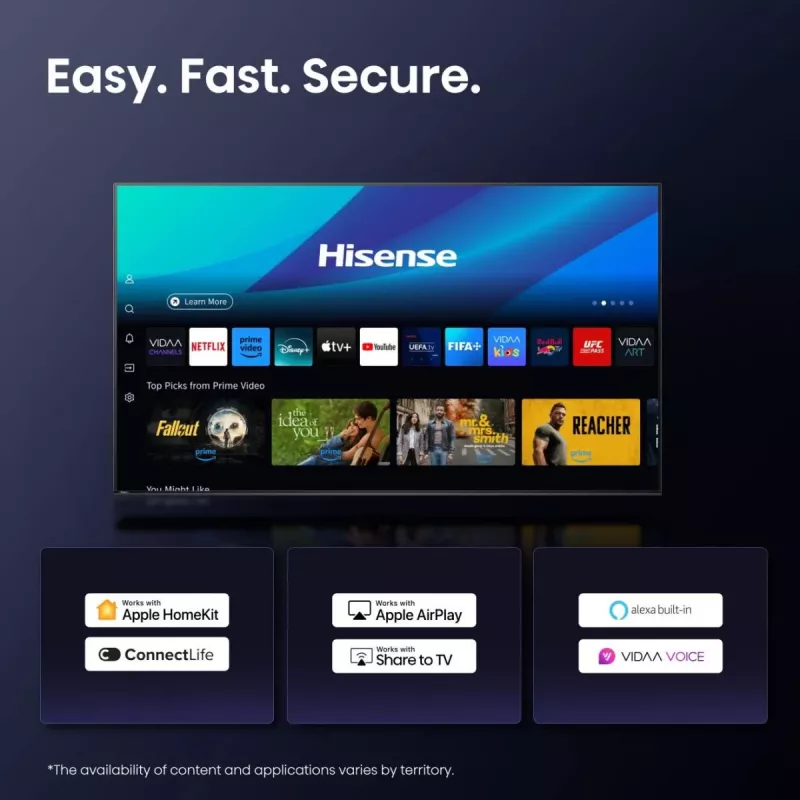 Hisense 85E77Q QLED Smart-TV 85 Zoll (215 cm), 4K Ultra HD, WLAN, Triple-Tuner, Schwarz