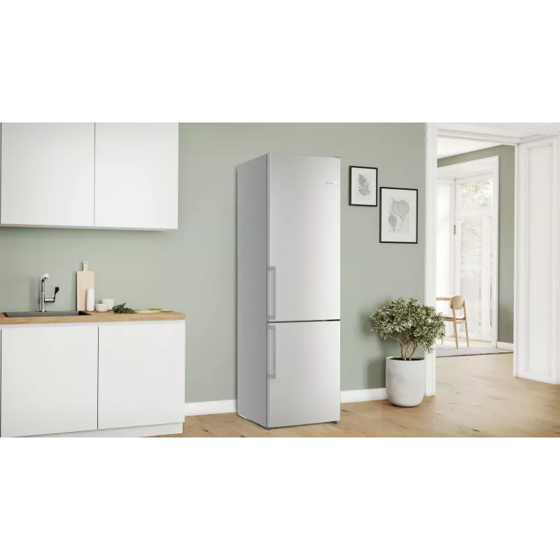 Bosch Serie 6 KGN39AIAU Kühl-Gefrierkombination, freistehend, 363 l (260 l + 103 l), 203 cm, Energieeffizienzklasse A, Edelstahl gebürstet