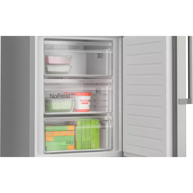 Bosch Serie 6 KGN39AIAU Kühl-Gefrierkombination, freistehend, 363 l (260 l + 103 l), 203 cm, Energieeffizienzklasse A, Edelstahl gebürstet