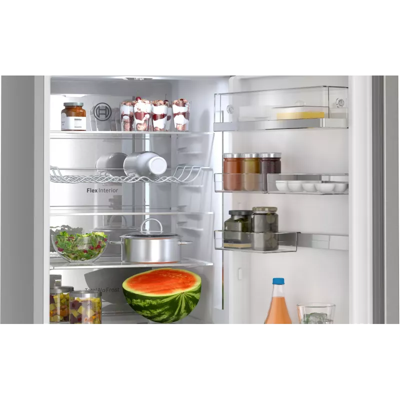 Bosch Serie 6 KGN39AIAU Kühl-Gefrierkombination, freistehend, 363 l (260 l + 103 l), 203 cm, Energieeffizienzklasse A, Edelstahl gebürstet