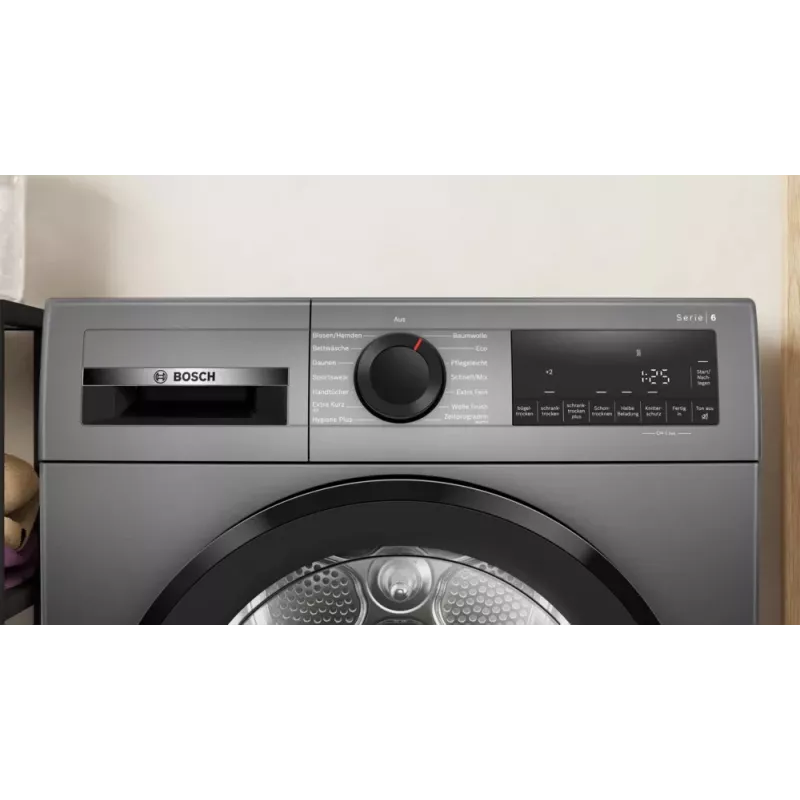 Bosch Serie 6 WQG243DR10 Wärmepumpentrockner Freistehend Frontlader 9 kg Grau