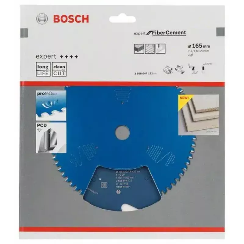Bosch Expert for Fibre Cement Kreissägeblatt 165 mm, 4 Zähne, Bohrung 20 mm, 2608644122
