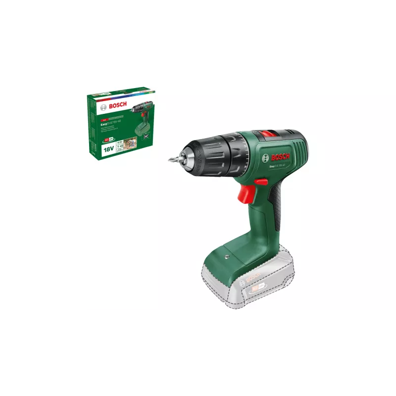 Bosch EasyDrill 18V-40 06039D8000 Akku-Bohrschrauber, 40 Nm, 1630 U/min, 2-Gang, ohne Akku und Ladegerät, Grün/Schwarz