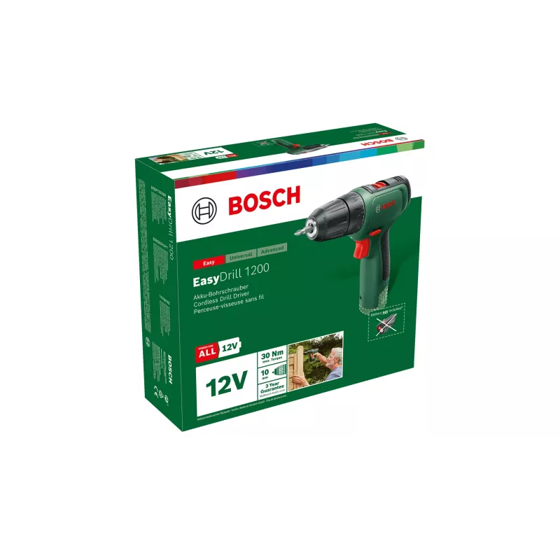 Bosch EasyDrill 1200 1500 RPM Keyless 940 g Schwarz, Grün