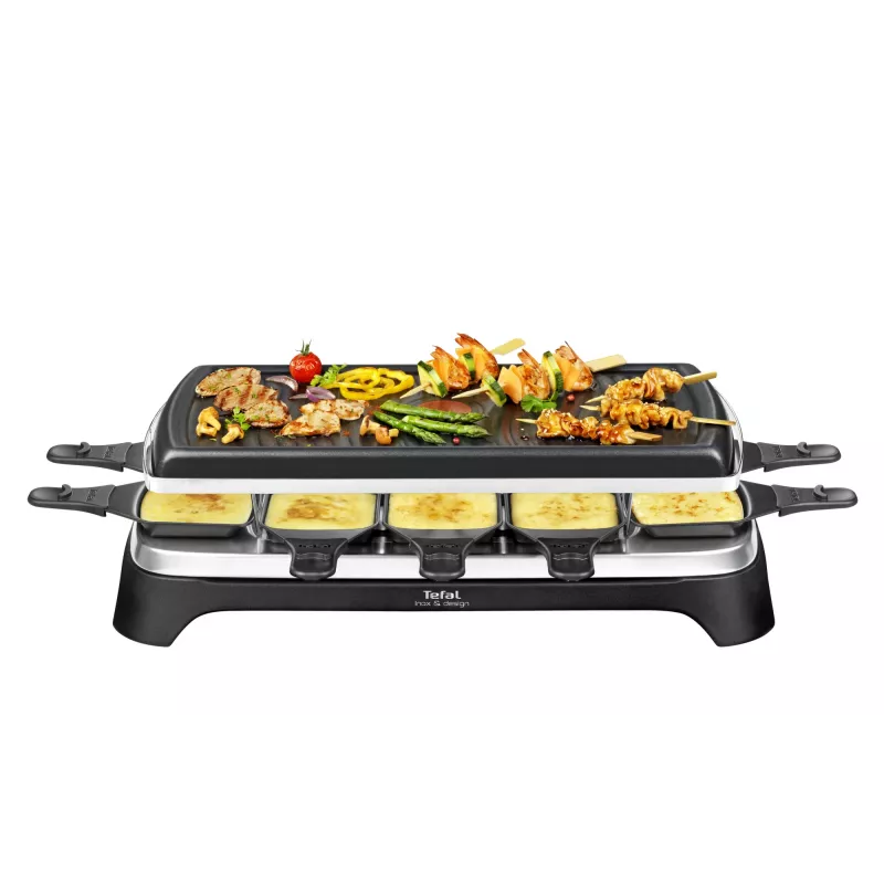 Tefal RE4588 Raclettegrill 10 Personen 1350 W Schwarz, Edelstahl