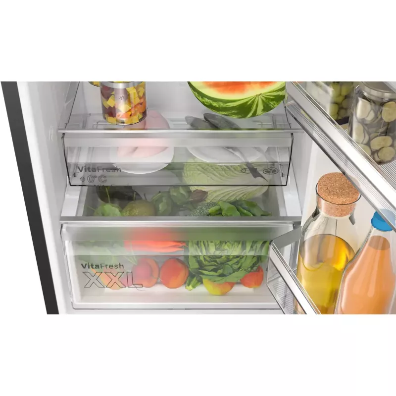 Bosch Serie 4 KGN39VXCT Kühl-Gefrierkombination, 363 l (260 l + 103 l), Energieklasse C, Edelstahl dunkel