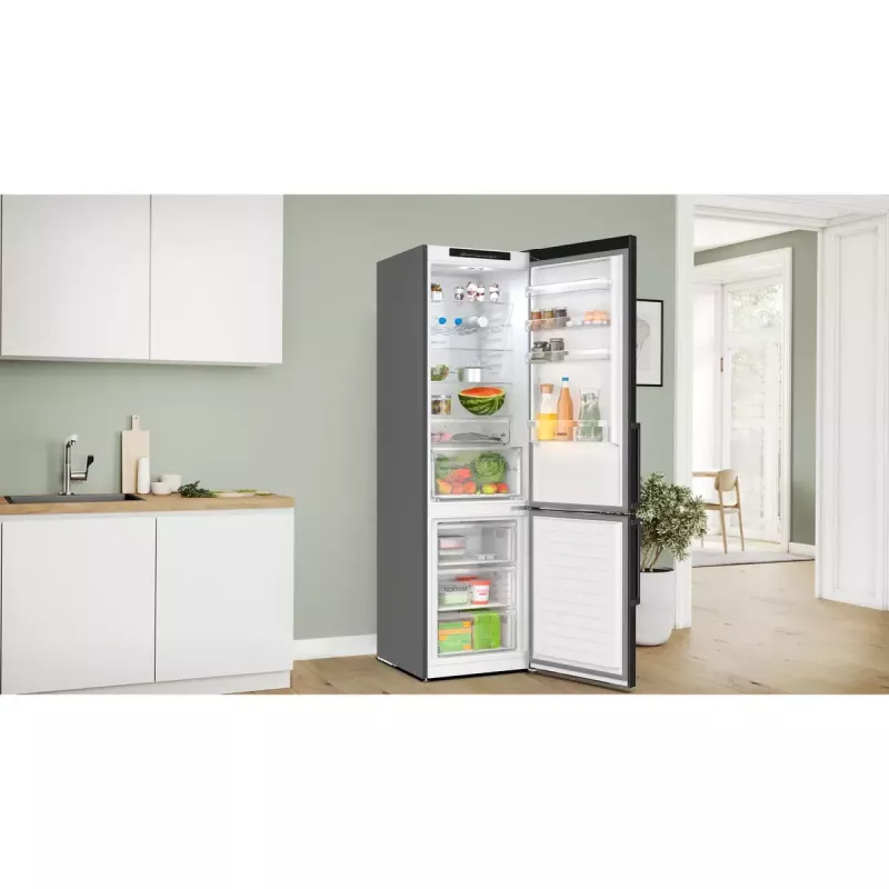 Bosch Serie 4 KGN39VXCT Kühl-Gefrierkombination, 363 l (260 l + 103 l), Energieklasse C, Edelstahl dunkel