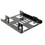 DeLOCK 18210 Einbaurahmen 3,5 Zoll auf 2 x 2,5 Zoll HDD/SSD, Schwarz
