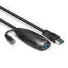 Lindy 43156 USB-3.0-Aktivverlängerungskabel, USB-A-Stecker auf USB-A-Buchse, 10 m, USB 3.2 Gen 1, 5 Gbit/s, schwarz