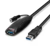 Lindy 43156 USB-3.0-Aktivverlängerungskabel, USB-A-Stecker auf USB-A-Buchse, 10 m, USB 3.2 Gen 1, 5 Gbit/s, schwarz