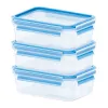 EMSA 508558 Lebensmittel-Aufbewahrungsbehälter Rechteckige Box 1 L Blau, Transparent 3 Stk.