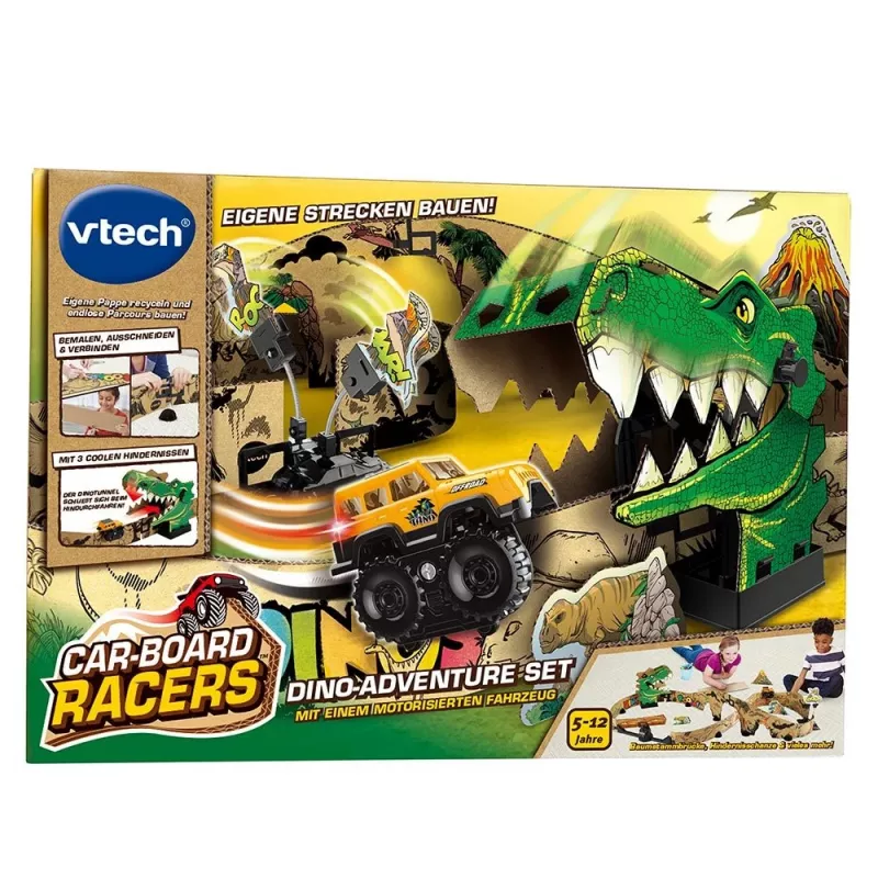 Spielzeug-Rennbahnset VTech Car-Board Racers Dino Adventure Set, Bahn