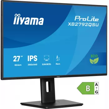 iiyama ProLite XB2792QSU-B1 27-Zoll-IPS-QHD-Monitor, HDMI, DP, USB-Hub, 120 Hz, schwarz
