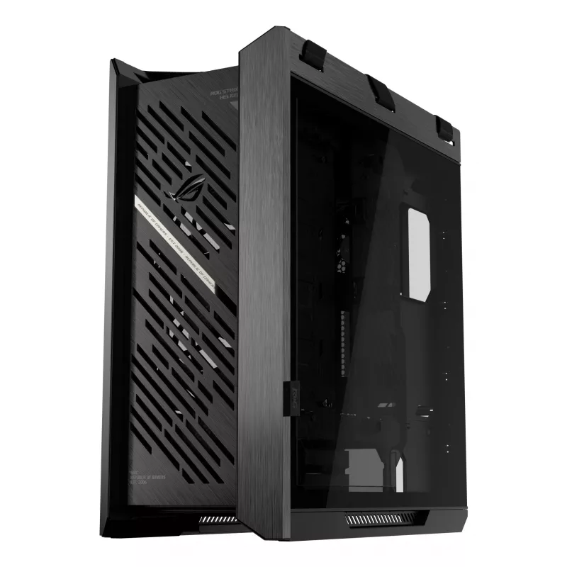 ASUS ROG Strix Helios II GX601S PC-Gehäuse, Midi-Tower, E-ATX, gehärtetes Glas, Aura Sync RGB, 4x 140-mm-Lüfter, USB-C, Schwarz
