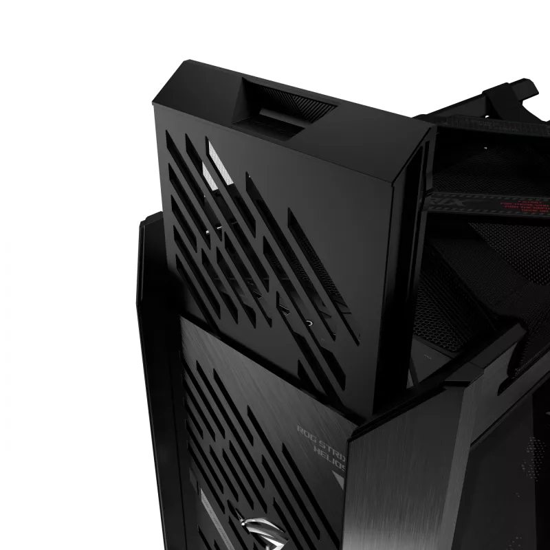 ASUS ROG Strix Helios II GX601S PC-Gehäuse, Midi-Tower, E-ATX, gehärtetes Glas, Aura Sync RGB, 4x 140-mm-Lüfter, USB-C, Schwarz