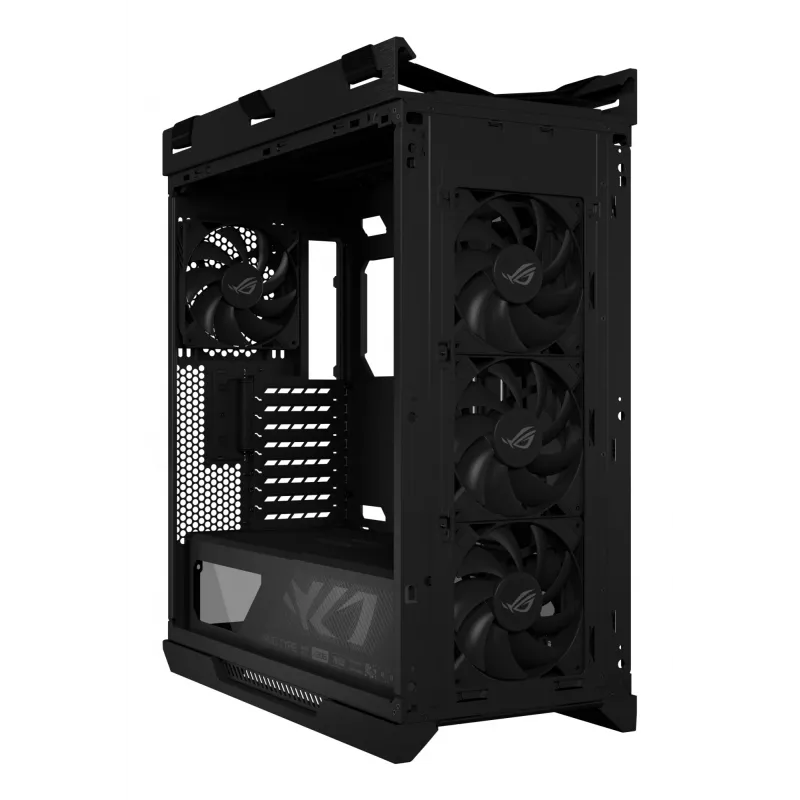 ASUS ROG Strix Helios II GX601S PC-Gehäuse, Midi-Tower, E-ATX, gehärtetes Glas, Aura Sync RGB, 4x 140-mm-Lüfter, USB-C, Schwarz