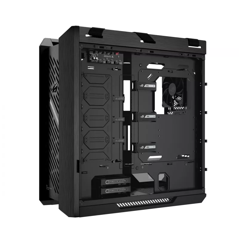 ASUS ROG Strix Helios II GX601S PC-Gehäuse, Midi-Tower, E-ATX, gehärtetes Glas, Aura Sync RGB, 4x 140-mm-Lüfter, USB-C, Schwarz