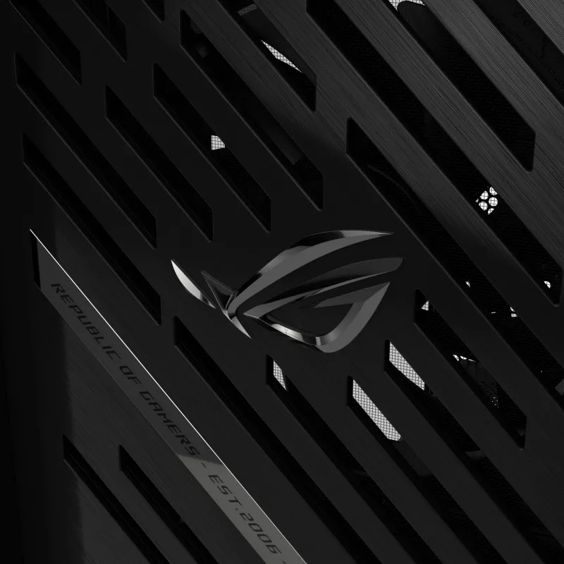 ASUS ROG Strix Helios II GX601S PC-Gehäuse, Midi-Tower, E-ATX, gehärtetes Glas, Aura Sync RGB, 4x 140-mm-Lüfter, USB-C, Schwarz