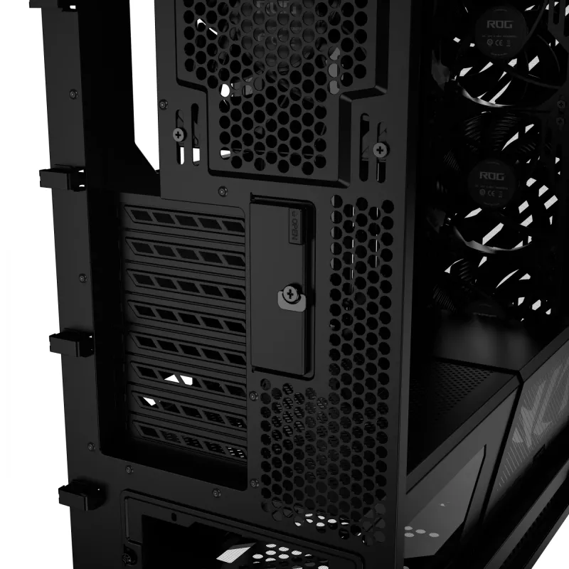 ASUS ROG Strix Helios II GX601S PC-Gehäuse, Midi-Tower, E-ATX, gehärtetes Glas, Aura Sync RGB, 4x 140-mm-Lüfter, USB-C, Schwarz