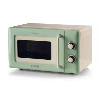 Ariete Vintage Line 3960 Vintage Mikrowelle, 800 W, Fassungsvermögen 20 l, 3 Funktionen, 5 Leistungsstufen, Timer, Grün