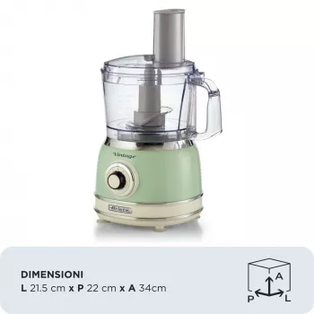 Küchenmaschine ARIETE Vintage Line 1781/04 — 1000 W, 2,1 L, Grün