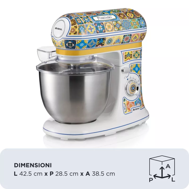 Ariete 1588/0P Positano Planeten-Küchenmaschine, 5,5 l, 2400 W, mehrfarbig