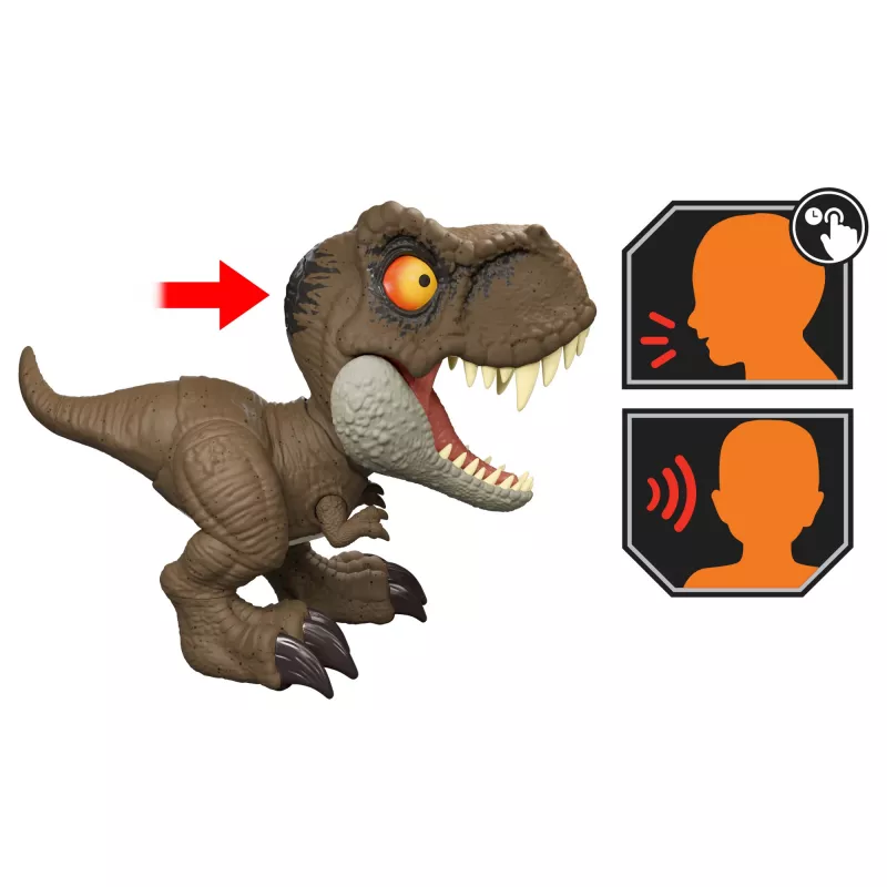 Jurassic World Roar Command Tyrannosaurus Rex Dinosaurier-Spielfigur, Aufnahme-, Abspiel- & Brüllfunktion, T. Rex