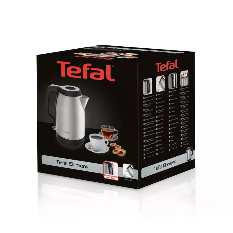 Tefal KI280D Wasserkocher 1,7 l 2400 W Schwarz, Edelstahl
