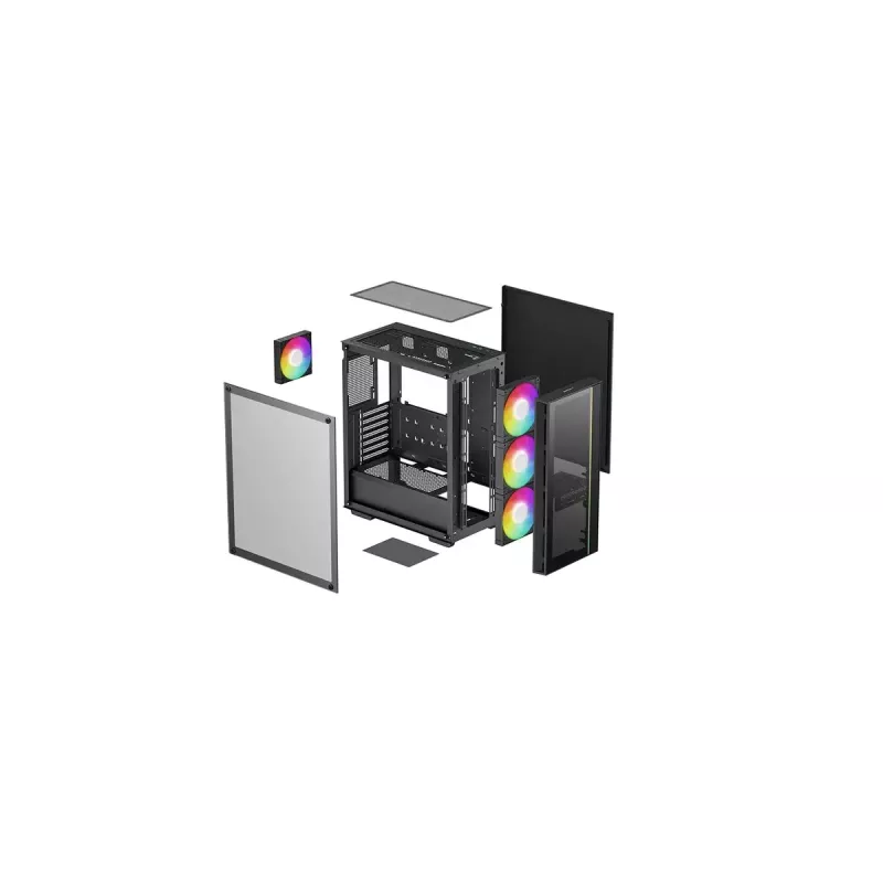 DeepCool MATREXX 55 V4 C R-MATREXX55-BCADA4-G-4 Midi-Tower-PC-Gehäuse, Hartglas, ATX/Micro-ATX/Mini-ITX, schwarz
