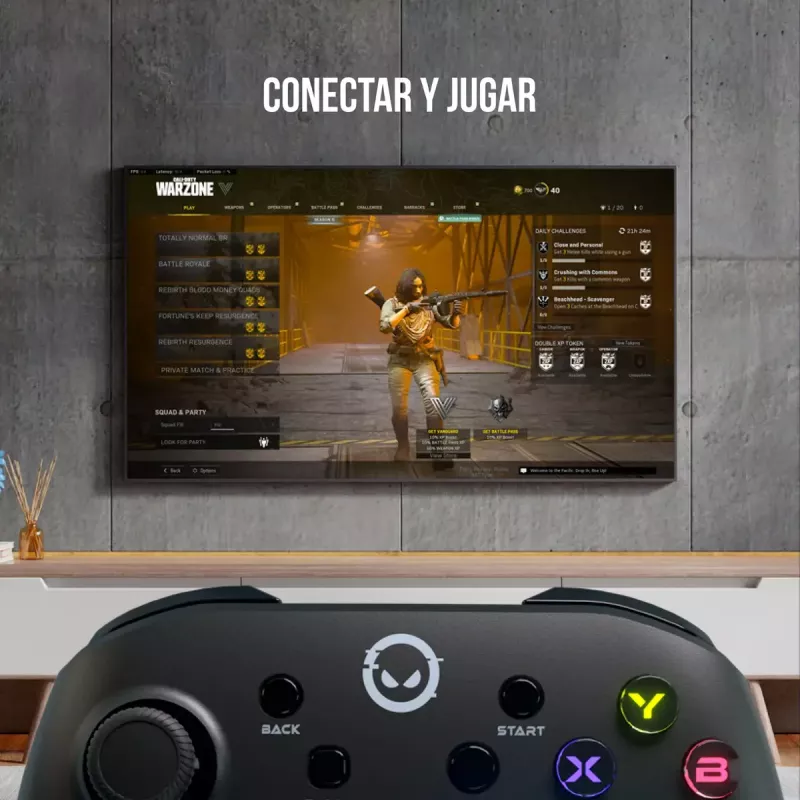 Lorgar TRIX-510 Gamecontroller, schwarz, BT5.0, integrierter 600-mAh-Akku, Type-C