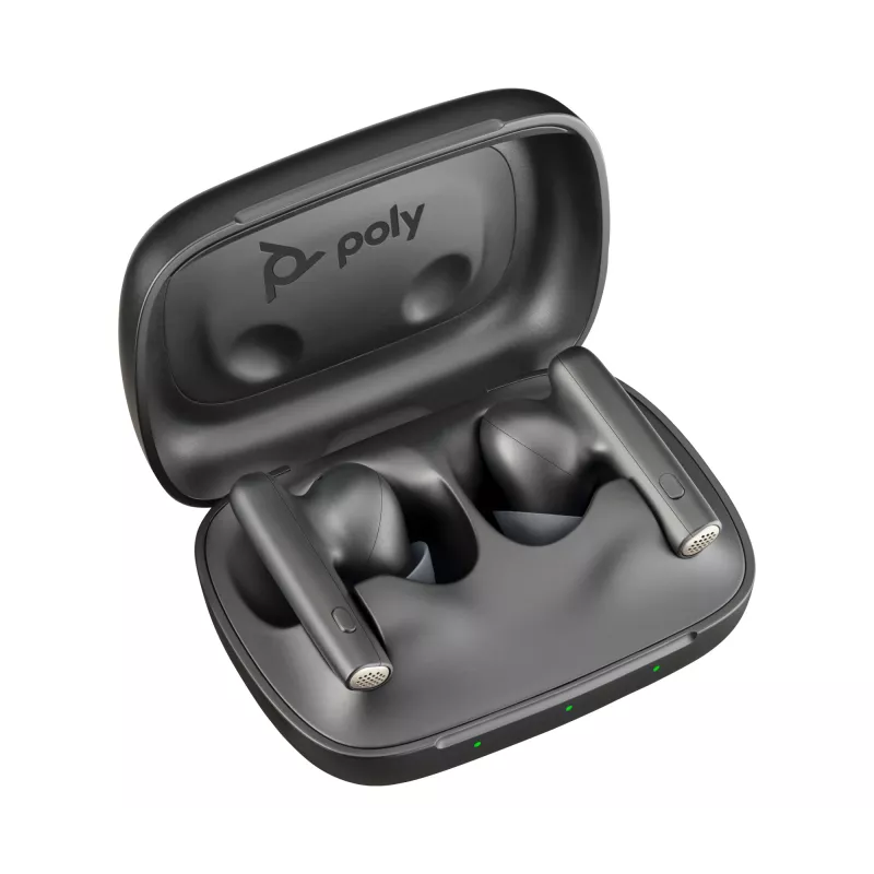 HP Poly Poly Voyager Free 60 UC Carbon Schwarz Earbuds +BT700 USB-A Adapter +Basic Charge Case