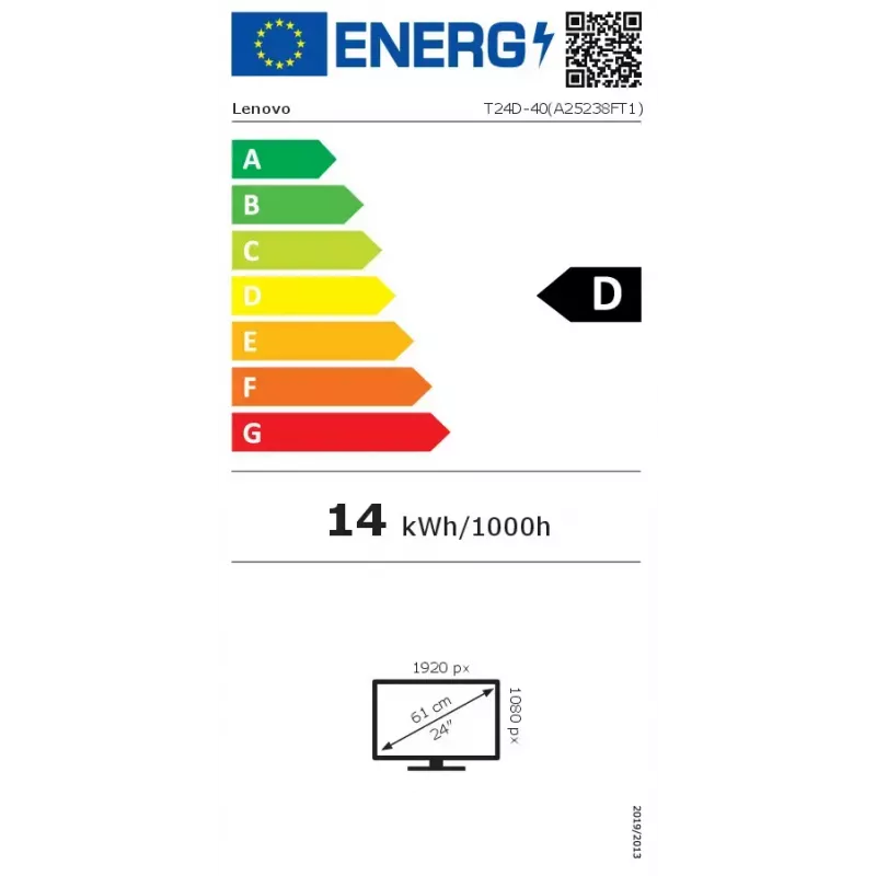 Monitor Lenovo ThinkVision T24D-40 23,8 Zoll LCD Full HD 1920 x 1080