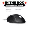 HP OMEN Vector Maus, Rechtshänder, IR-LED, USB Typ-A, 16000 DPI, 1 ms, Schwarz