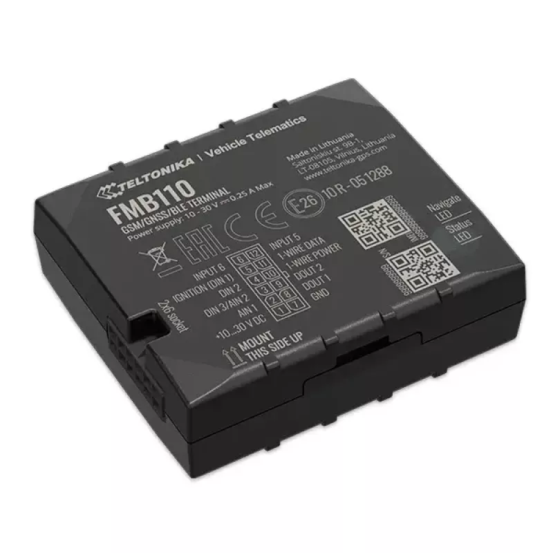 GPS-Tracker Teltonika FMB110 Auto Schwarz staubresistent 0,128 GB