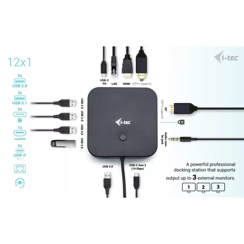 i-tec USB-C HDMI Dual DP Dockingstation mit Power Delivery 100 W