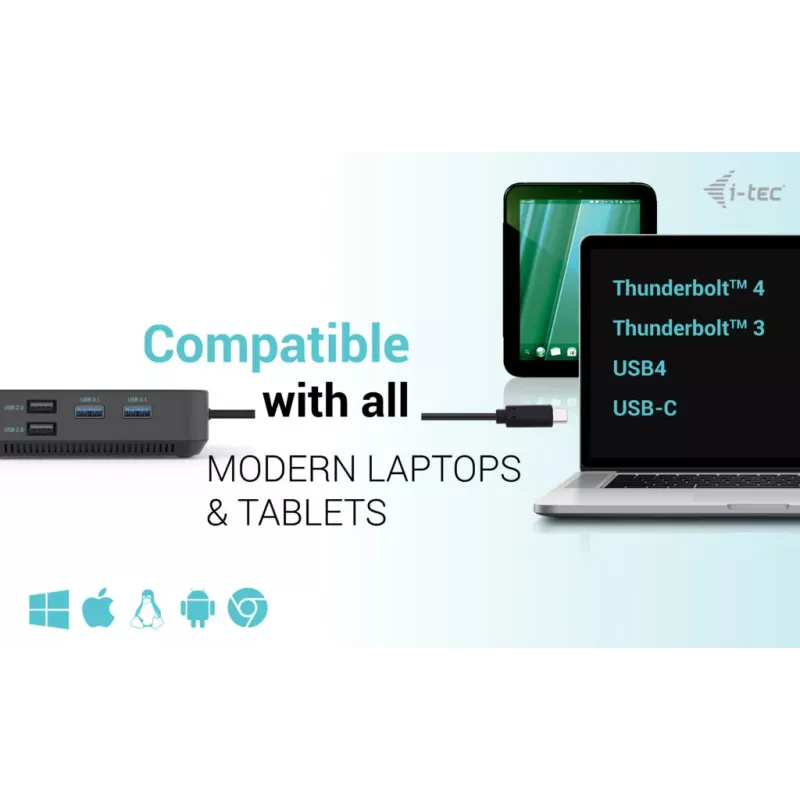 i-tec USB-C HDMI Dual DP Dockingstation mit Power Delivery 100 W