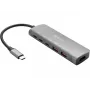 Sandberg 136-65 USB-C Dockingstation HDMI + 2x USB-A + 2x USB-C + PD 100 W, USB 3.2, 4K 60 Hz, Aluminium, Silber