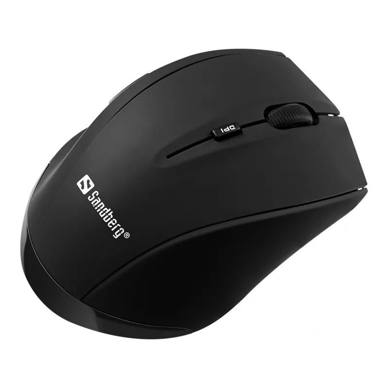 Sandberg Wireless Maus Pro, Rechtshänder, Optisch, RF Wireless, 1600 DPI, Schwarz