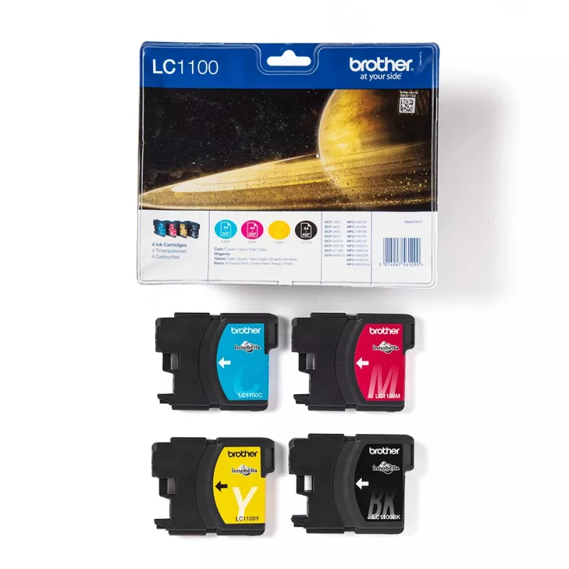 Brother LC1100VALBP Tintenpatrone 4 Stück Original Schwarz, Cyan, Magenta, Gelb